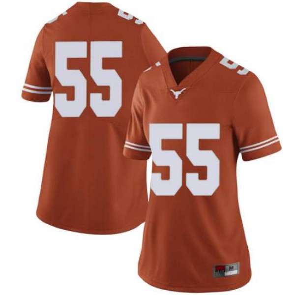 Women's Texas Longhorns #55 D'Andre Christmas-Giles Limited Stitch Jersey Orange